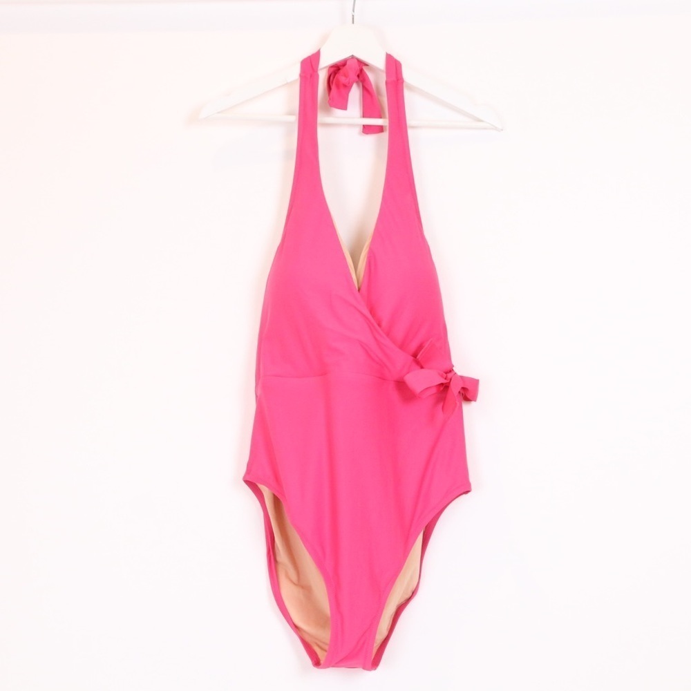 J. Crew Halter Wrap One Piece Swimsuit